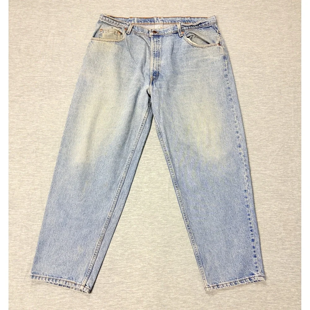 Vintage Levis 560 Loose Fit Jeans Mens 42 Blue Tapered Leg Jeans Made USA 30